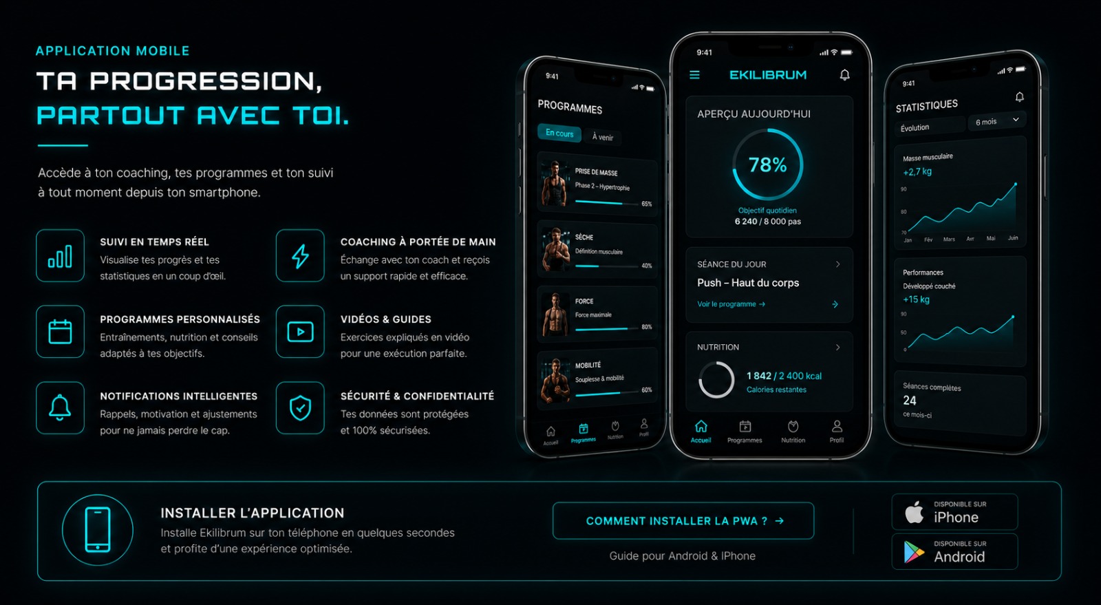 Application COACH SPORTIF IA sur mobile
